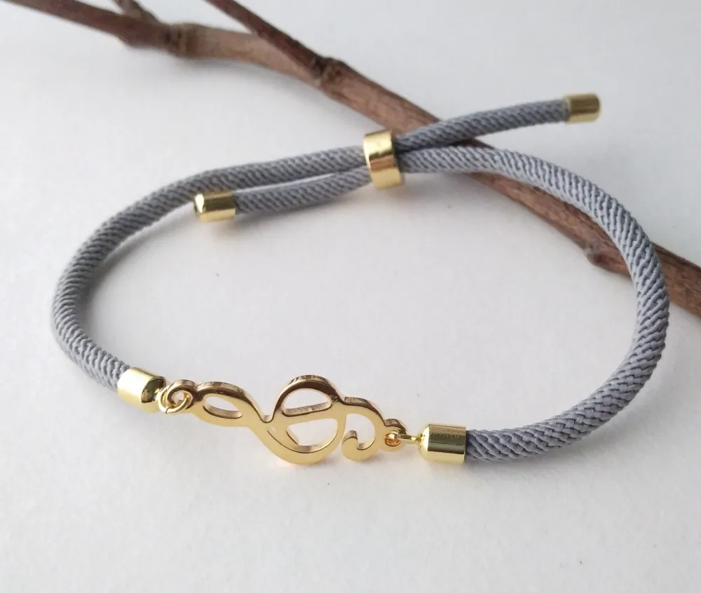 Dani G Clef Corded Slider Bracelet