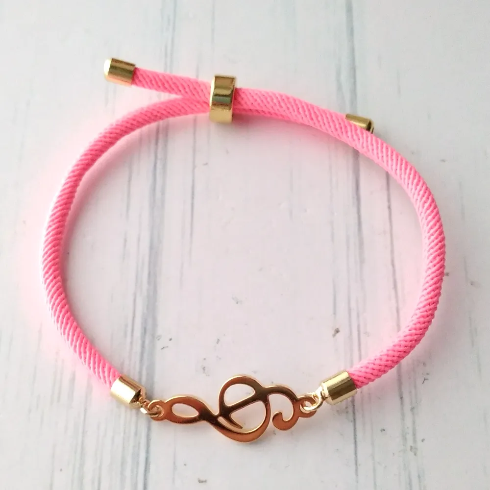 Dani G Clef Corded Slider Bracelet