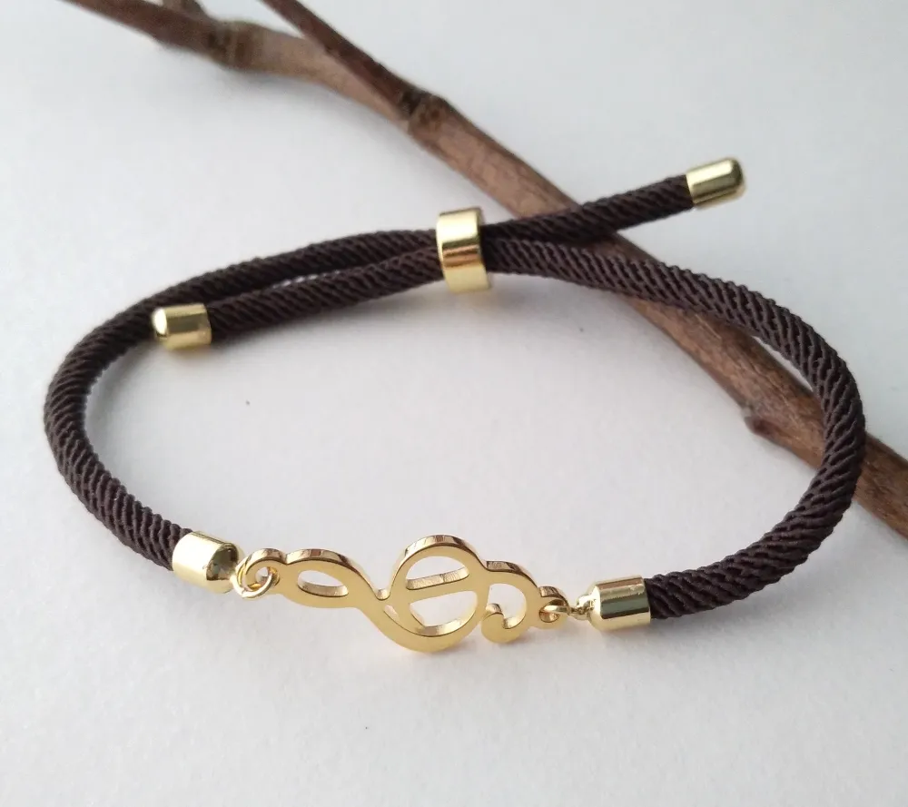 Dani G Clef Corded Slider Bracelet