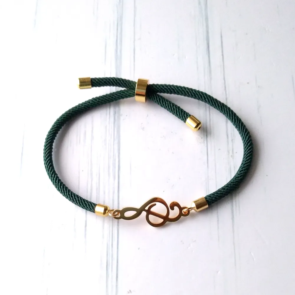 Dani G Clef Corded Slider Bracelet