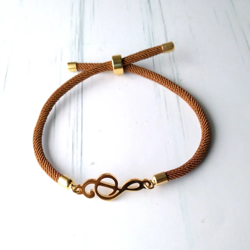 Dani G Clef Corded Slider Bracelet