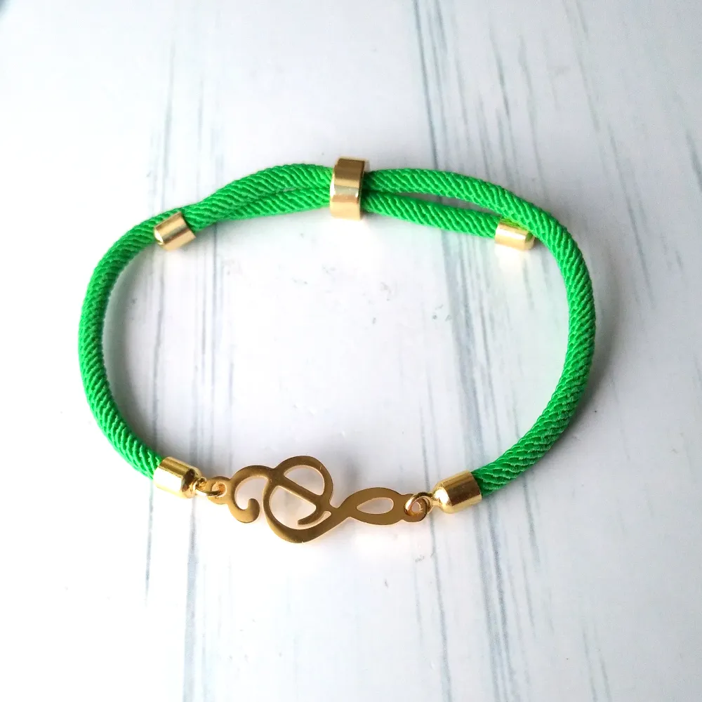 Dani G Clef Corded Slider Bracelet