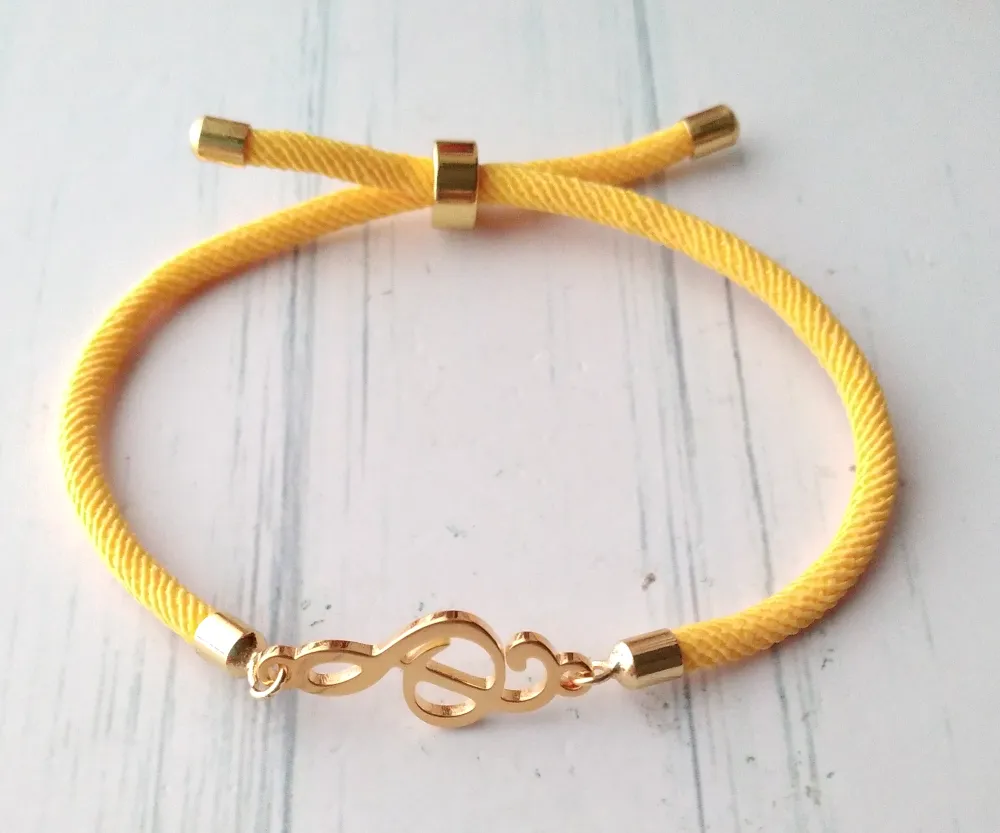 Dani G Clef Corded Slider Bracelet