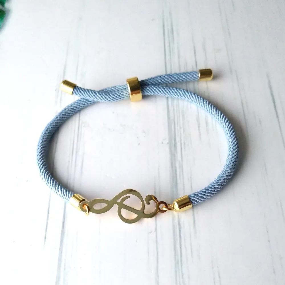 Dani G Clef Corded Slider Bracelet