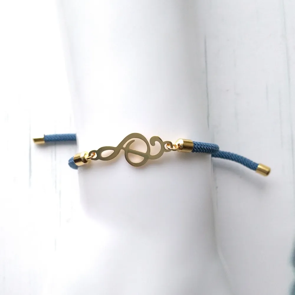 Dani G Clef Corded Slider Bracelet