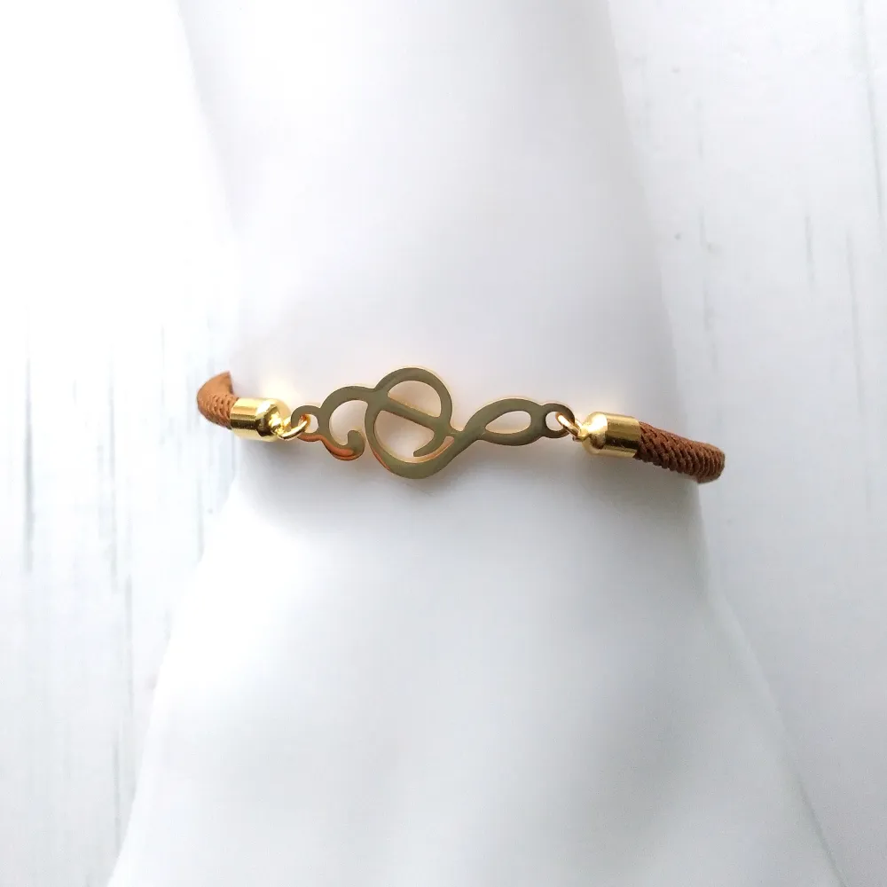 Dani G Clef Corded Slider Bracelet