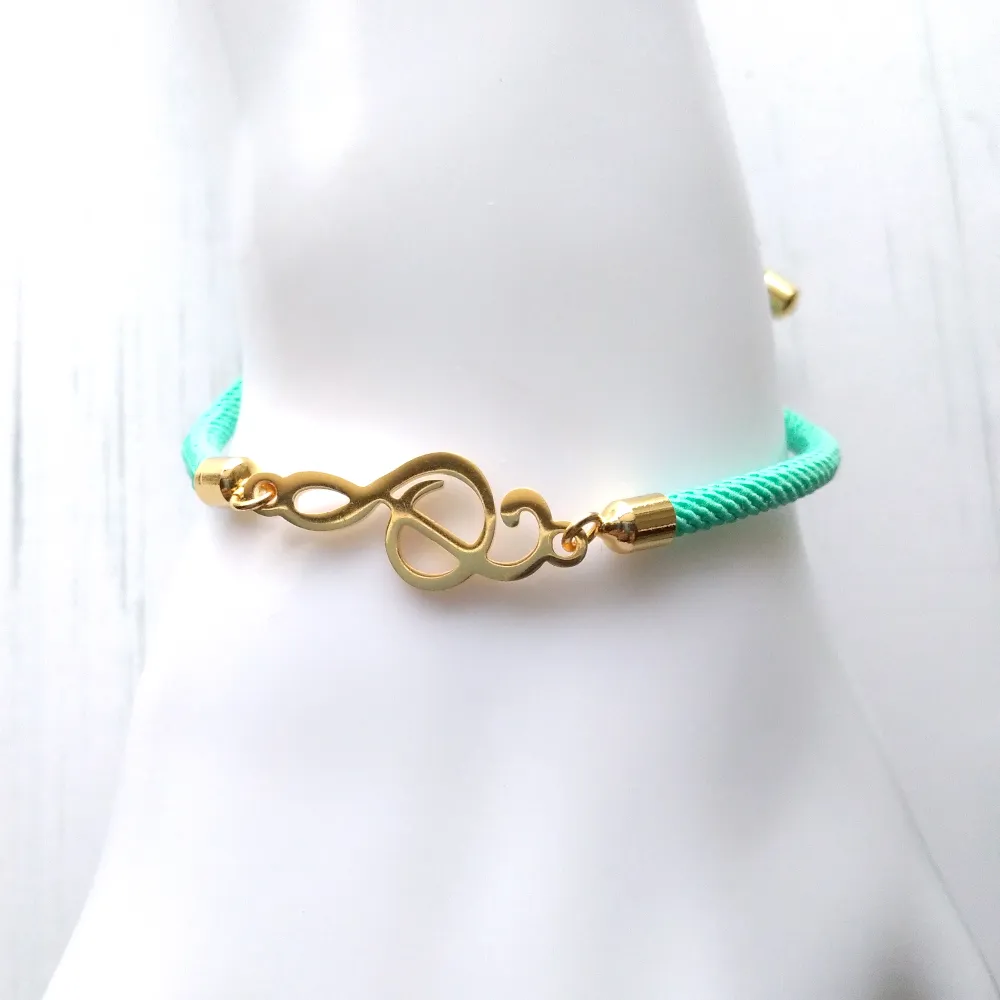 Dani G Clef Corded Slider Bracelet