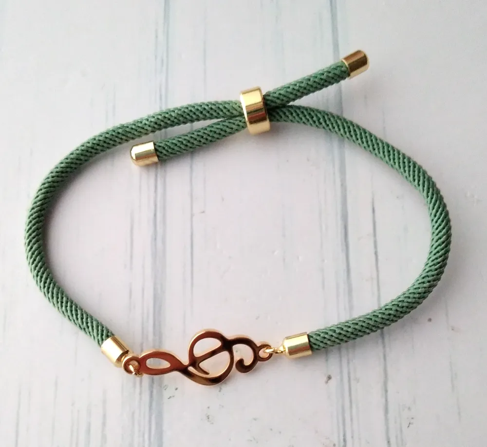 Dani G Clef Corded Slider Bracelet