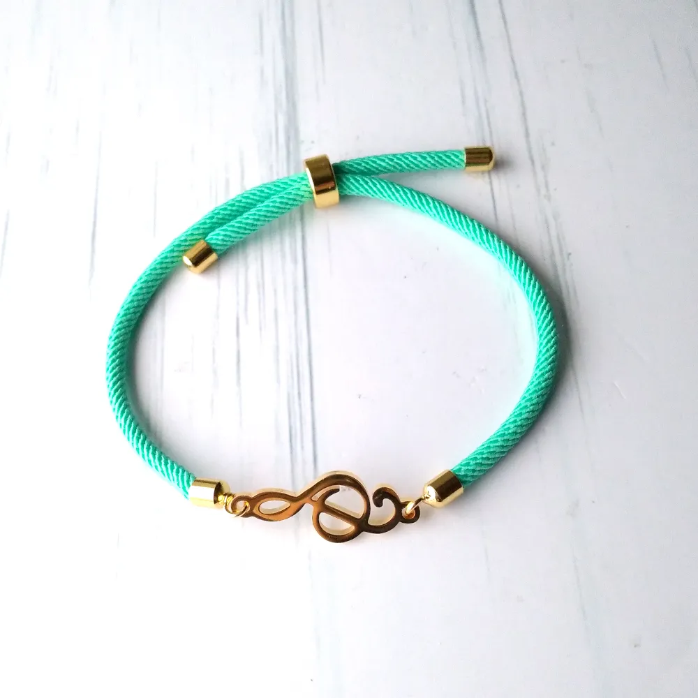 Dani G Clef Corded Slider Bracelet