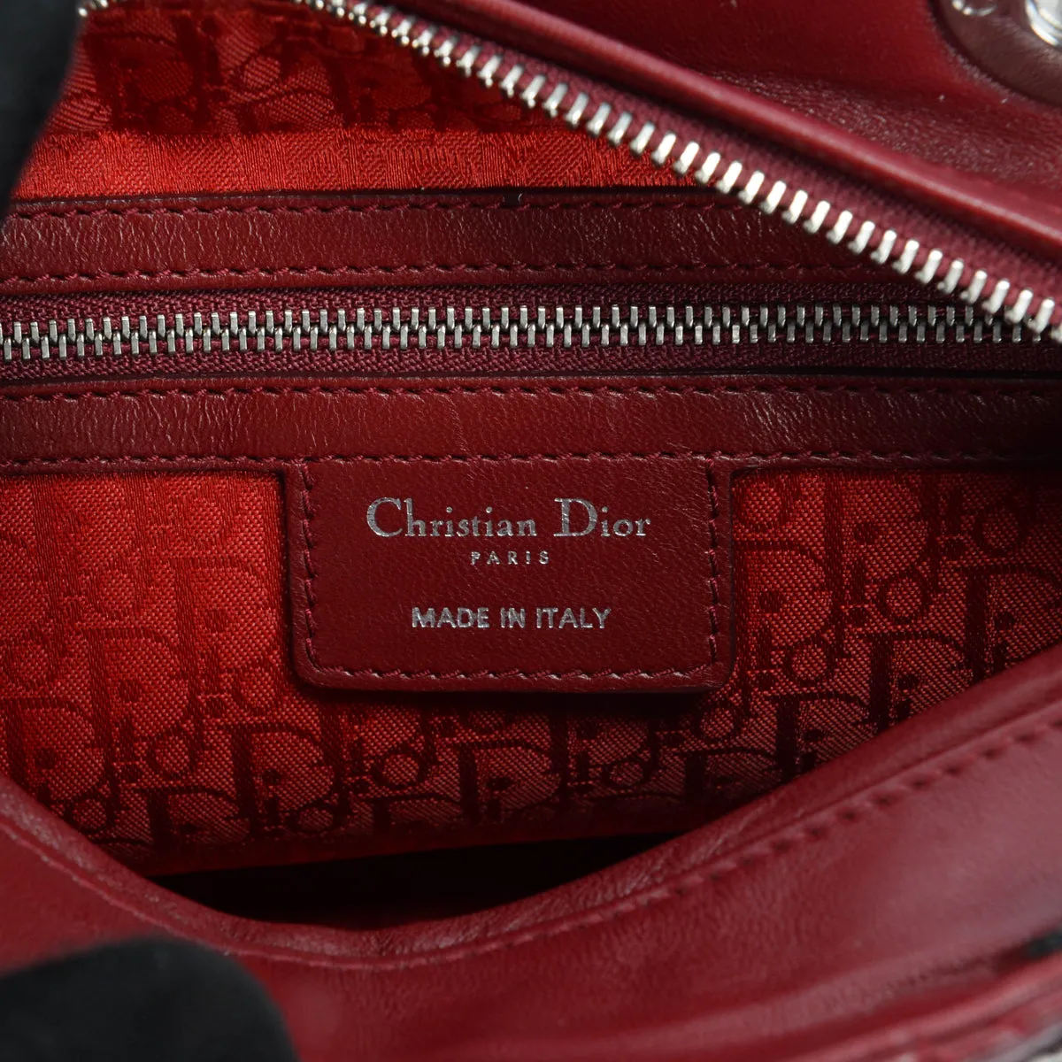 Dior Burgundy Cannage Lambskin Medium Lady Dior