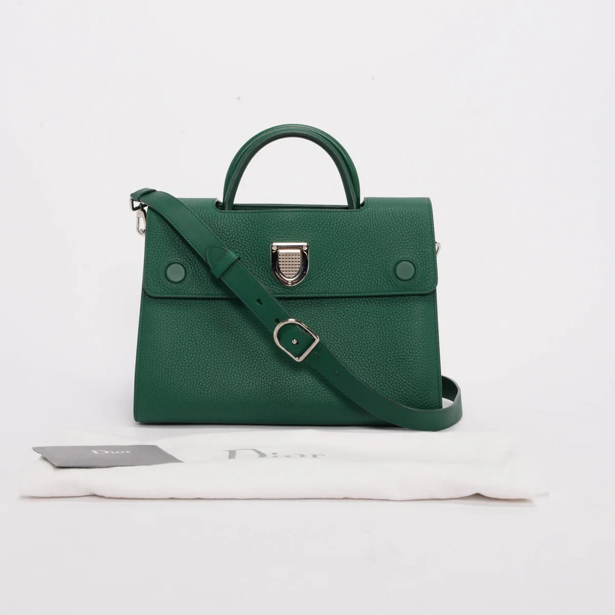 Dior Emerald Green Grained Calfskin Medium Diorever Bag