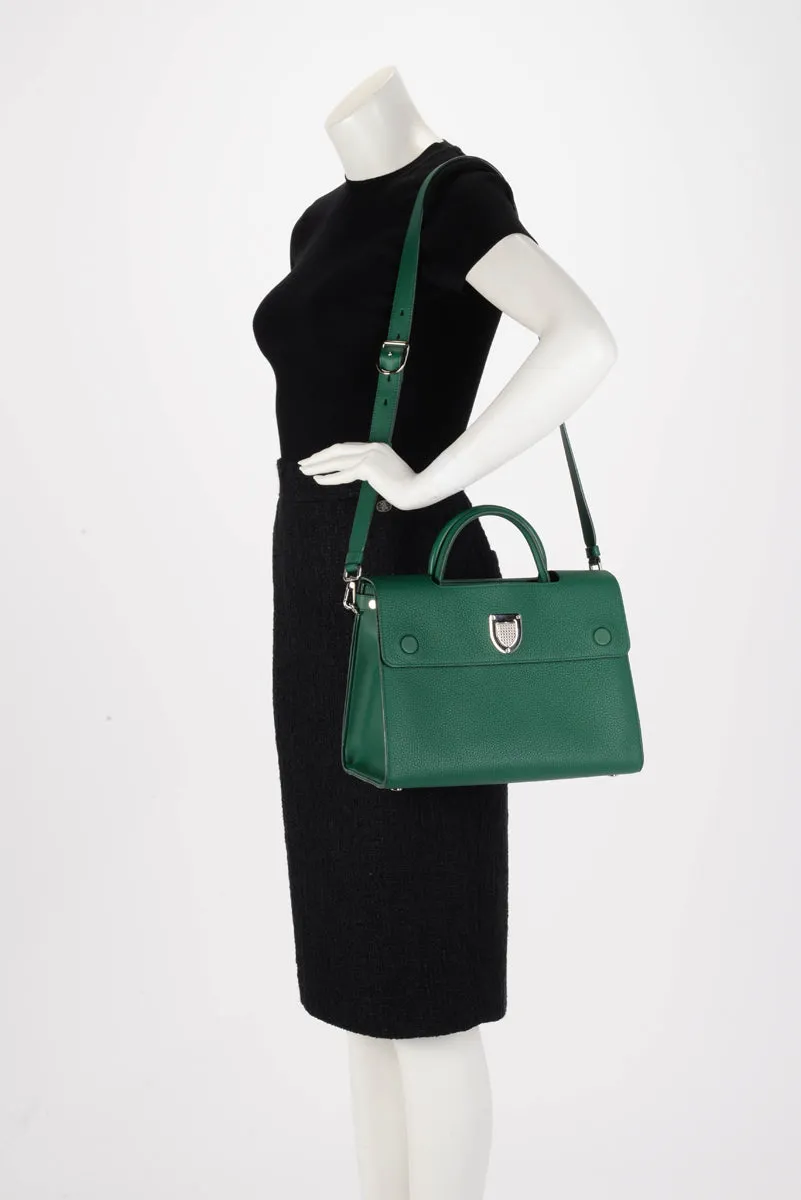 Dior Emerald Green Grained Calfskin Medium Diorever Bag