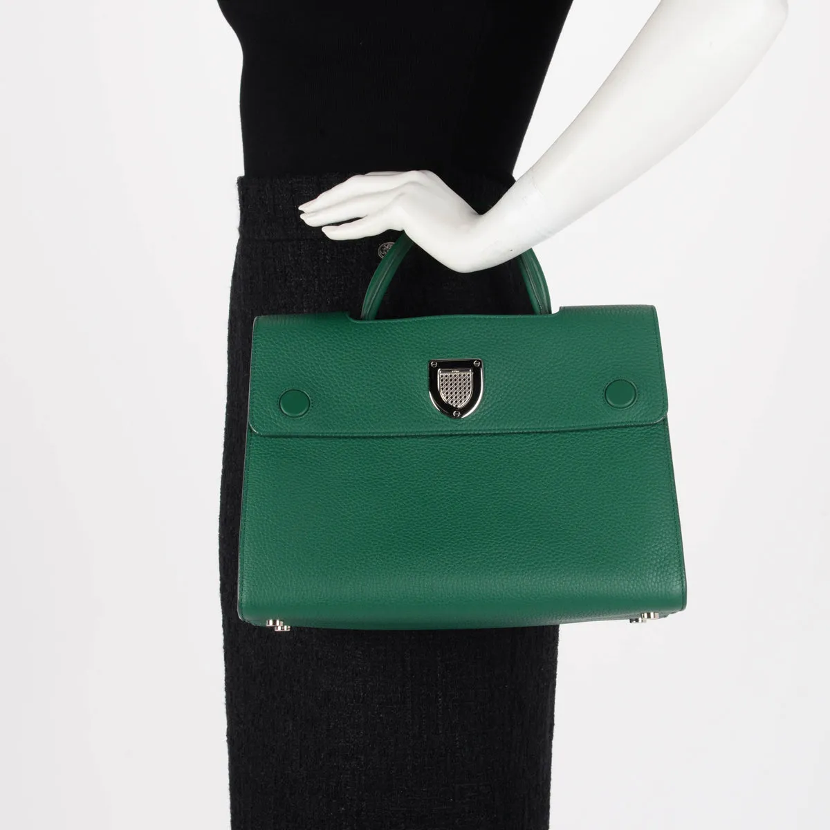 Dior Emerald Green Grained Calfskin Medium Diorever Bag