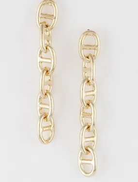 Dior inspired gold dipped chain link earrings