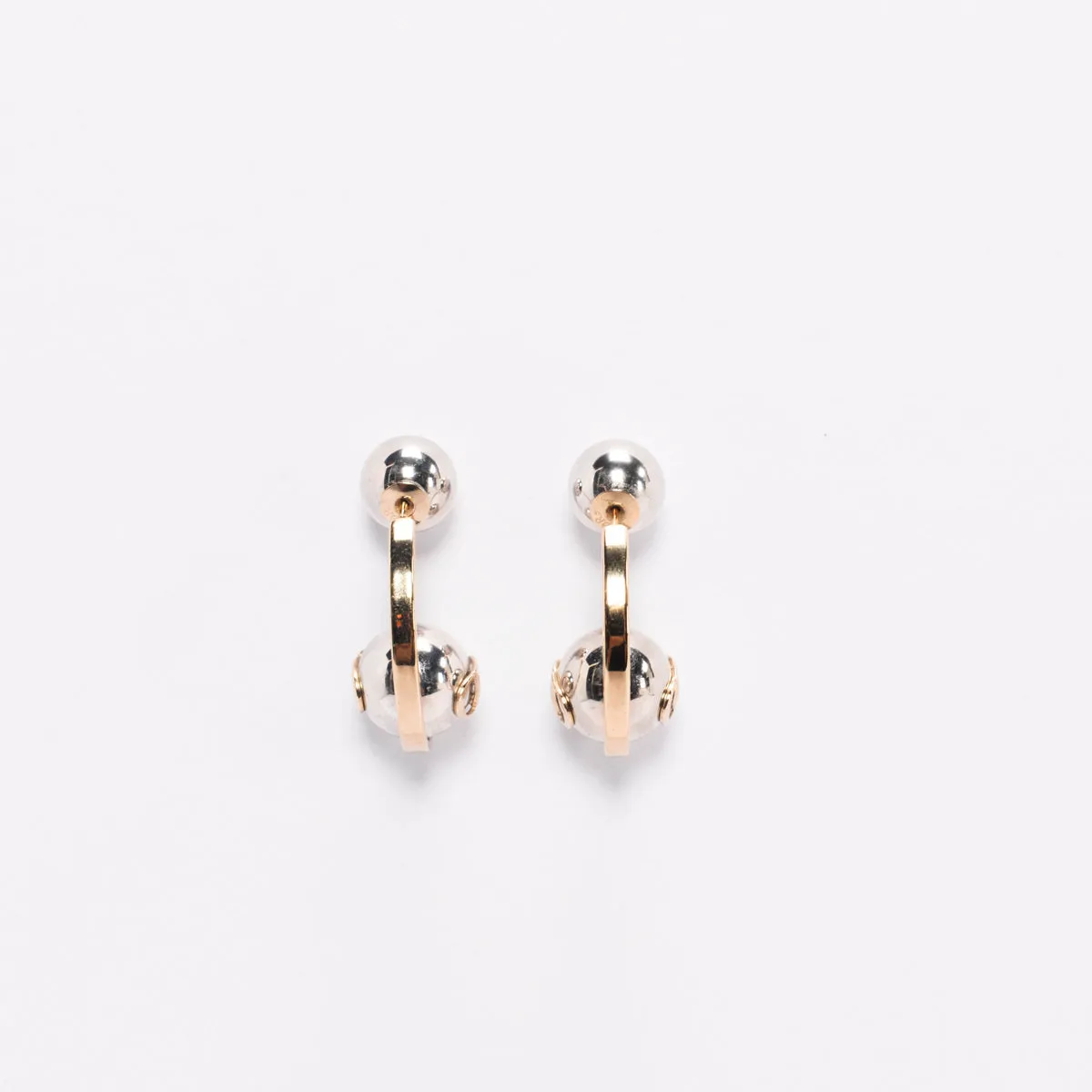 Dior Silver Metal Tribales Hoop Earrings