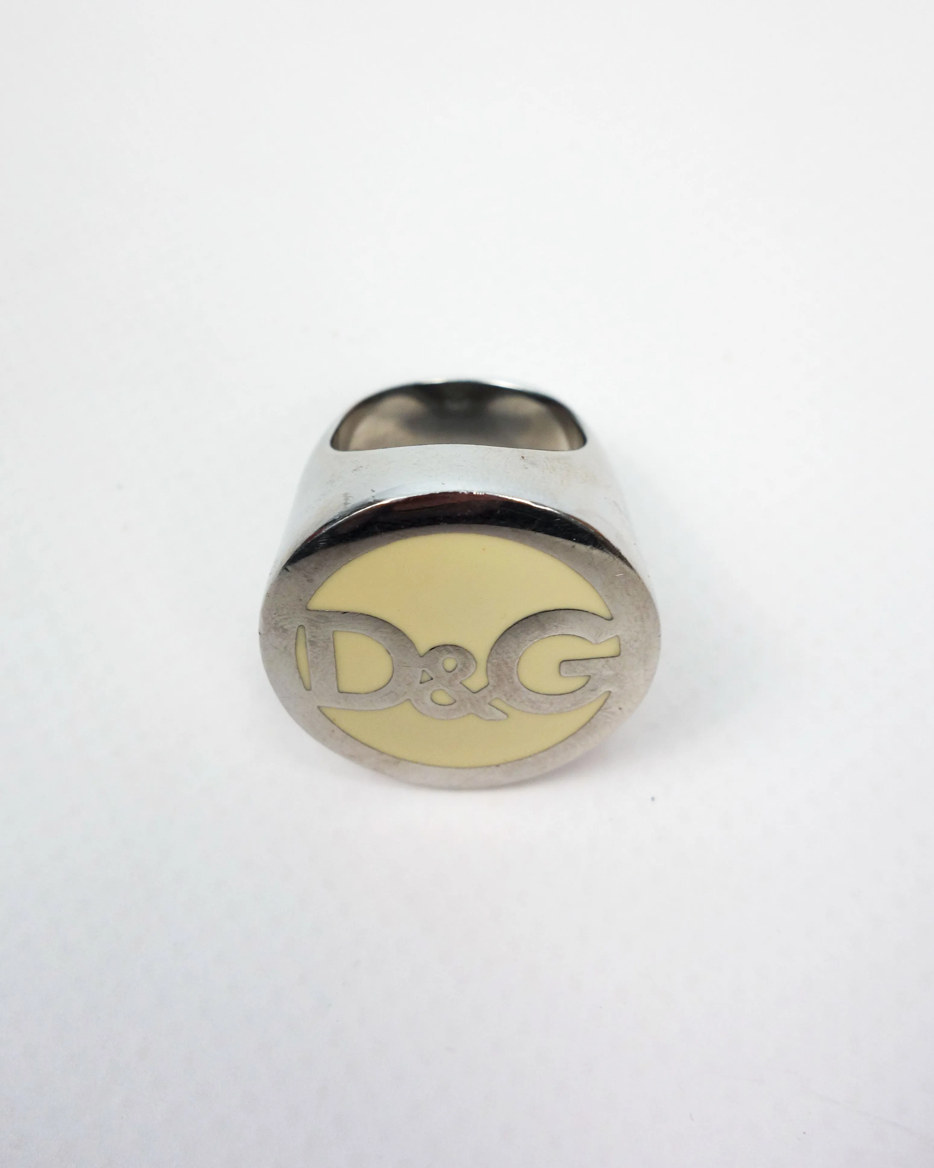 Dolce & Gabbana Yellow Logo Ring 2000's