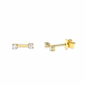 Double Stacked Diamond Stud Earrings