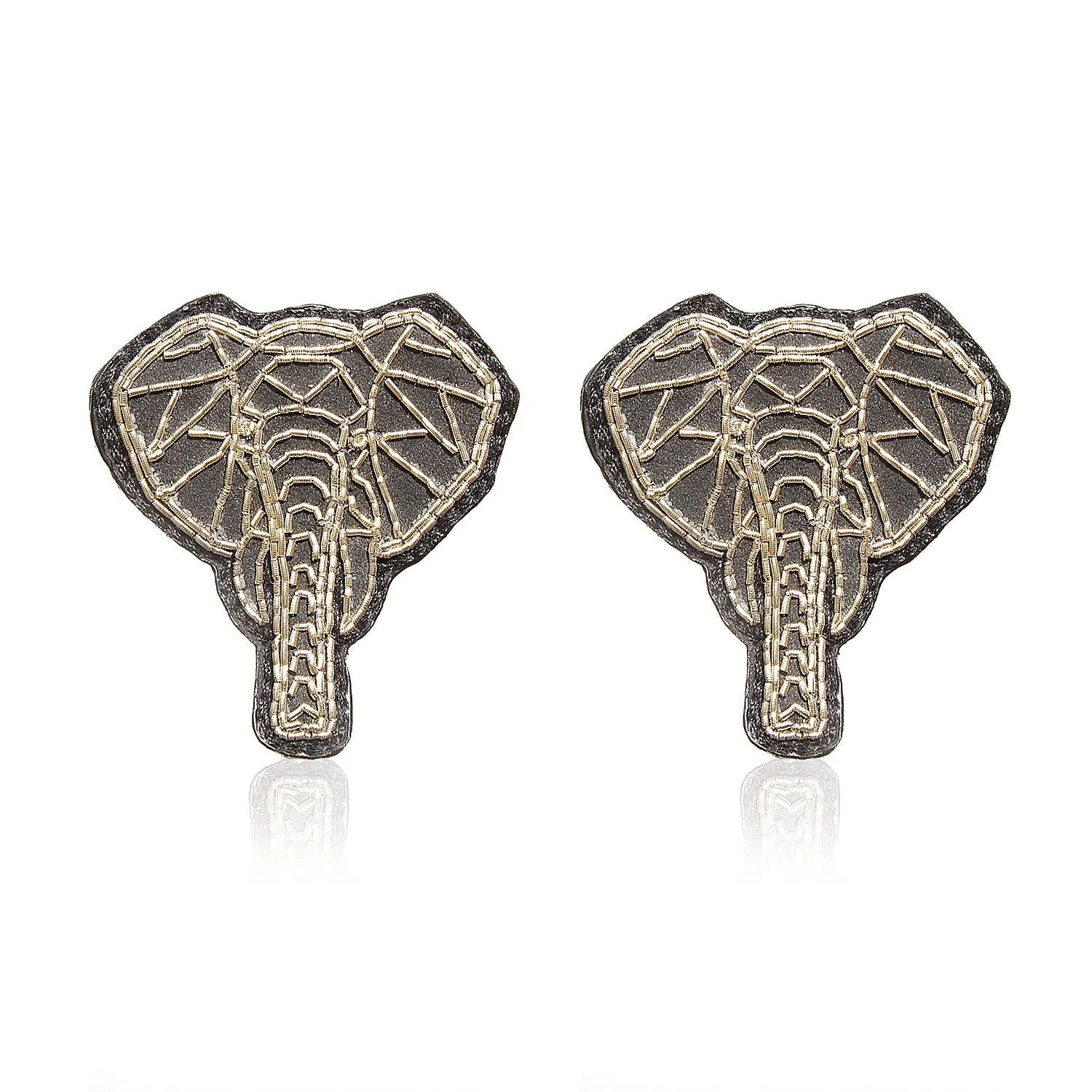 Elephant silver zari handcrafted earring