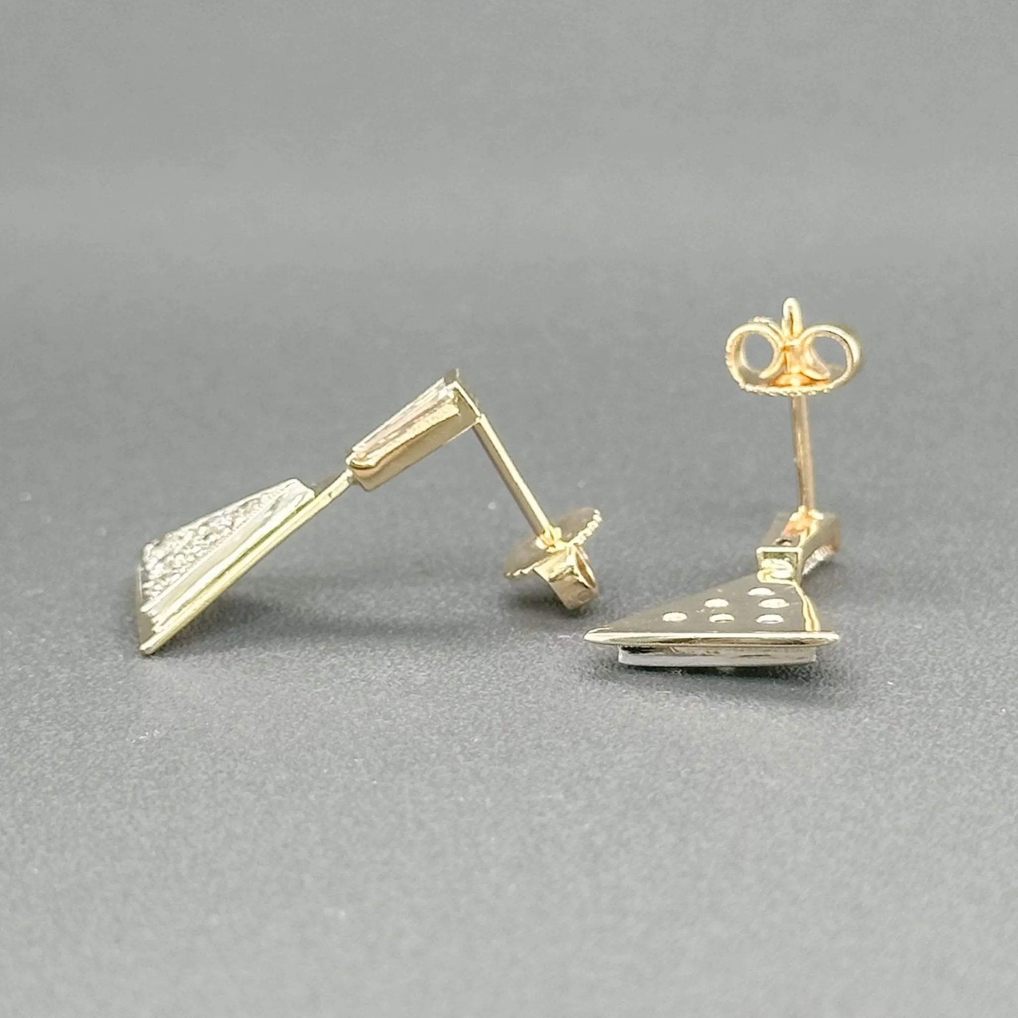 Estate 14K TT Gold 0.77ctw G-H/VS1-SI2 Diamond Triangle Drop Earrings