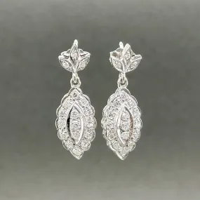 Estate 14K W Gold 0.79ctw G-H/SI1-2 Diamond Drop Earrings