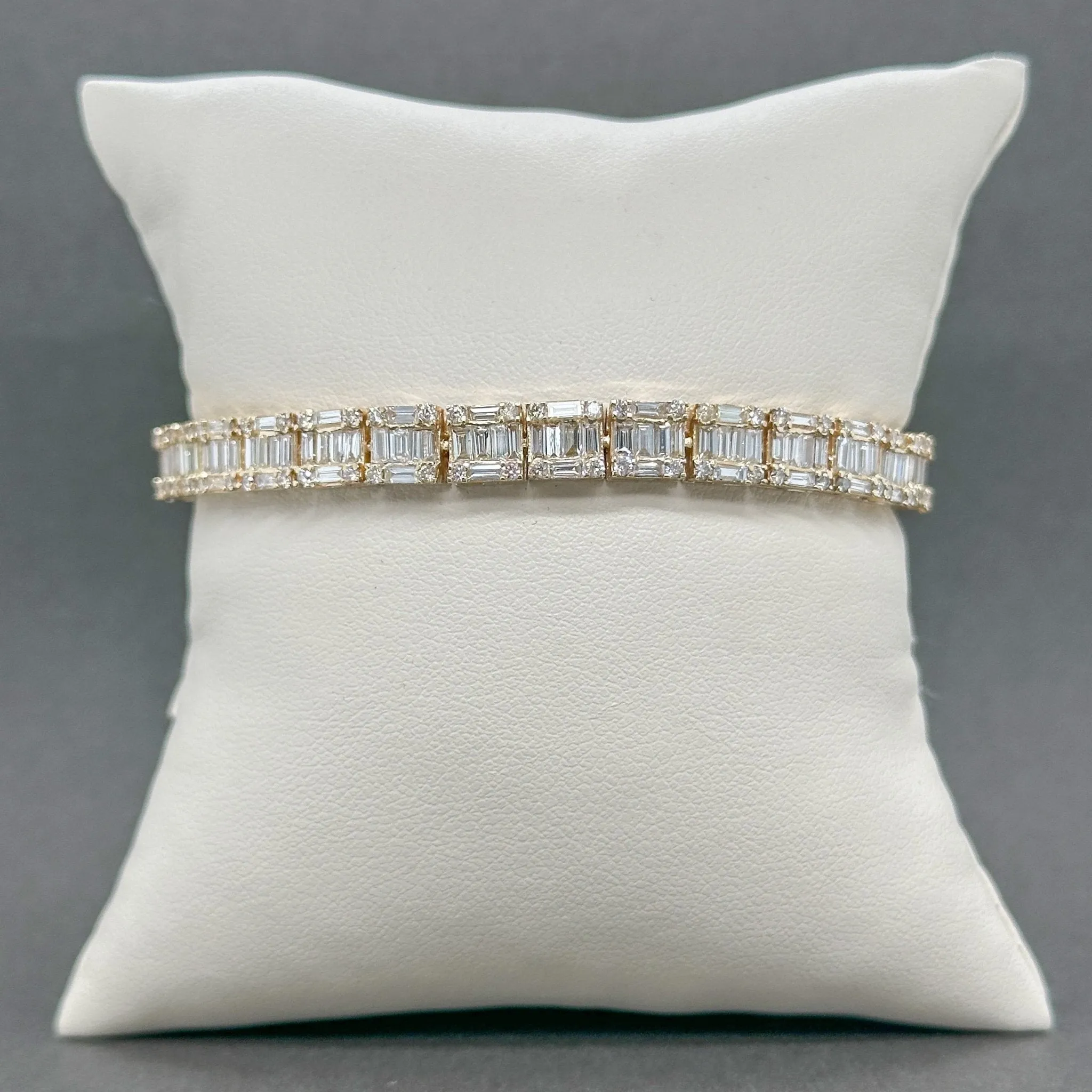 Estate 14K Y Gold 6.84ctw G/SI2-I1 Diamond Tennis Bracelet