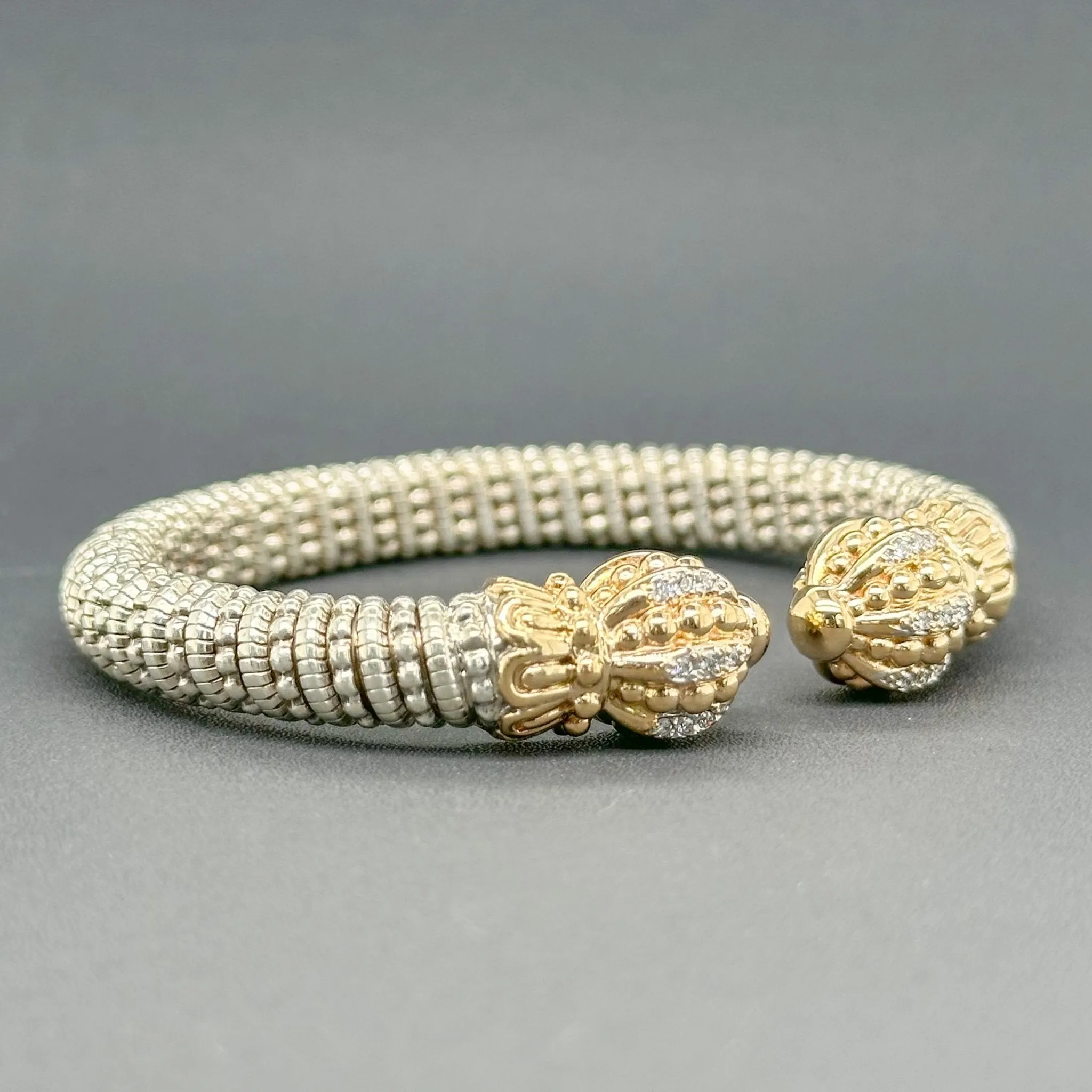 Estate Vahan SS 14 0.14ctw G-H/VS2-SI1 Diamond Cuff Bracelet