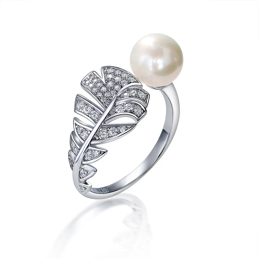 Feather Pearl Ring