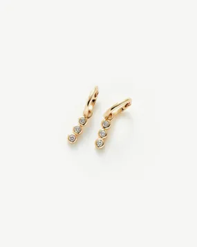 Fine Diamond Charm Hoop Earrings