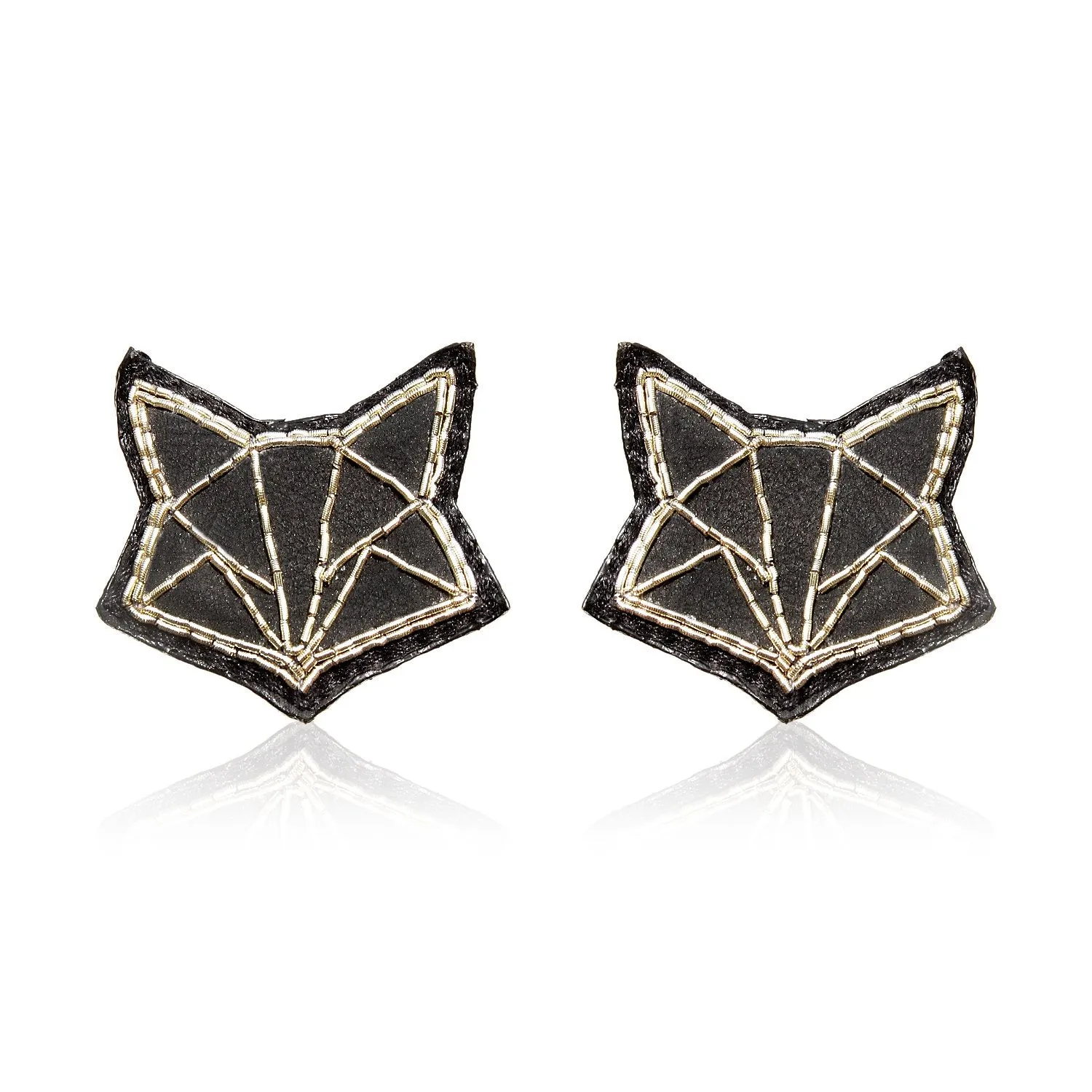 Fox silver zari earring