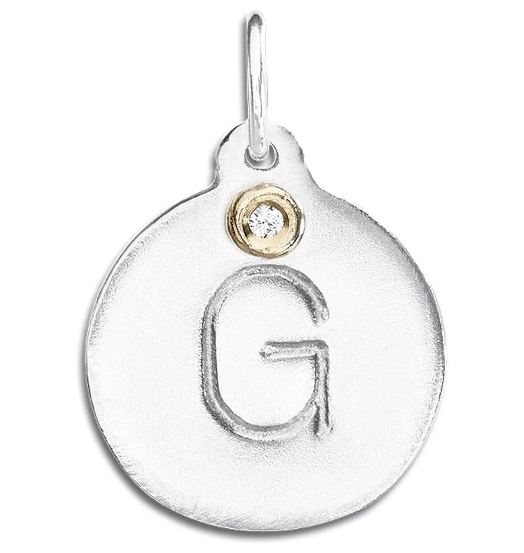 G Alphabet Charm With Diamond