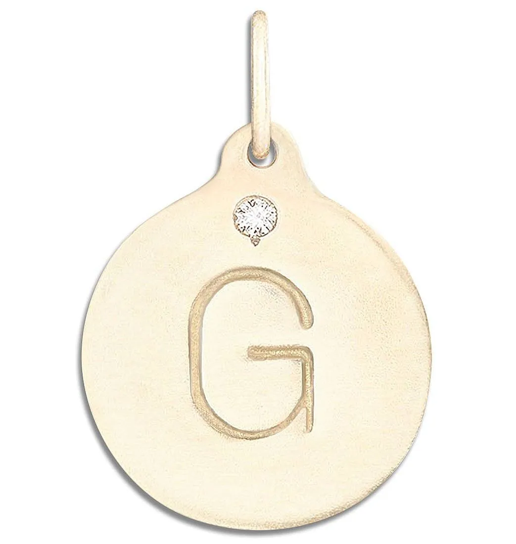 G Alphabet Charm With Diamond