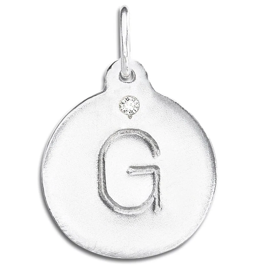 G Alphabet Charm With Diamond