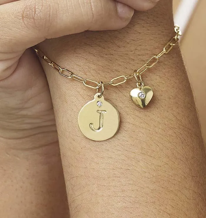 G Alphabet Charm With Diamond