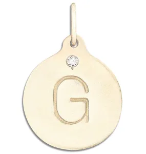 G Alphabet Charm With Diamond