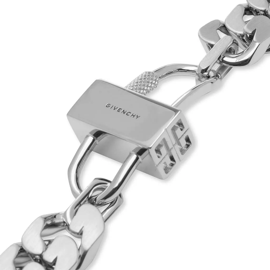 G Chain Lock Small Bracelet - Silvery