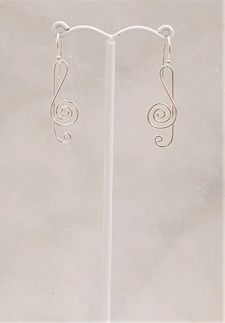 G Cleft Silver Earrings