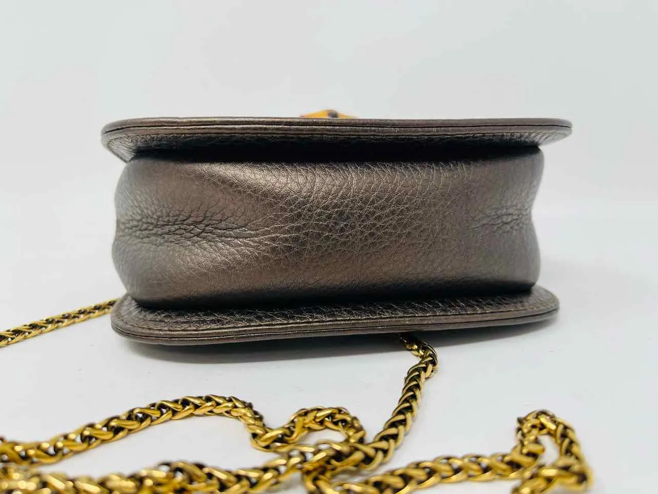 Gucci Bronze Pebbled Leather Vintage Designer Crossbody Purse