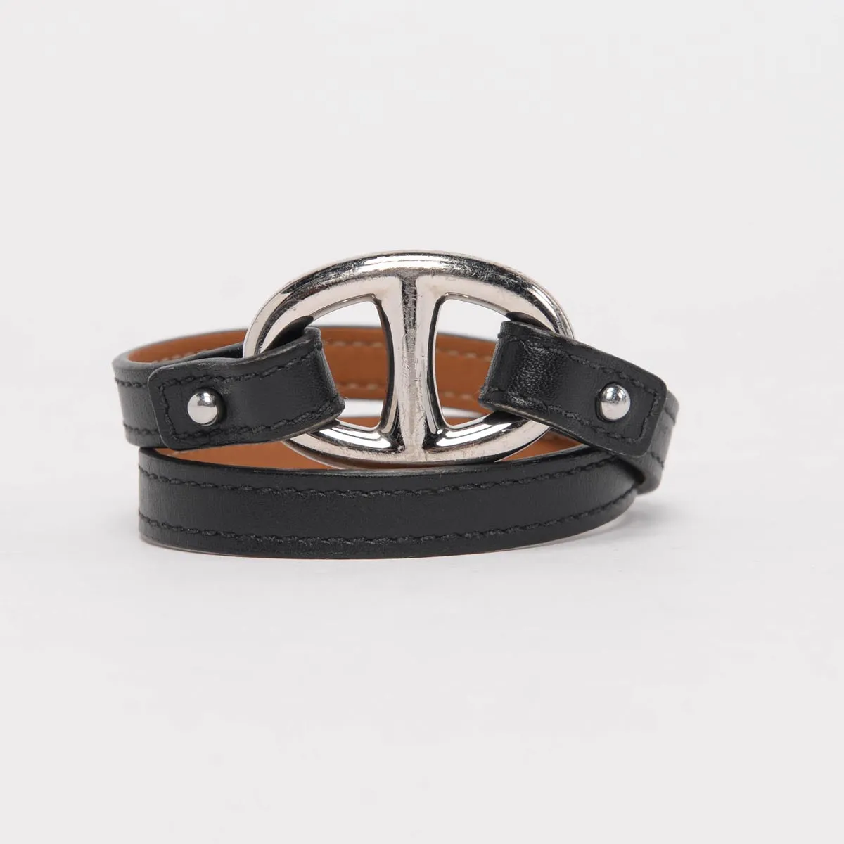 Hermes Black Swift Granville Double Tour Bracelet