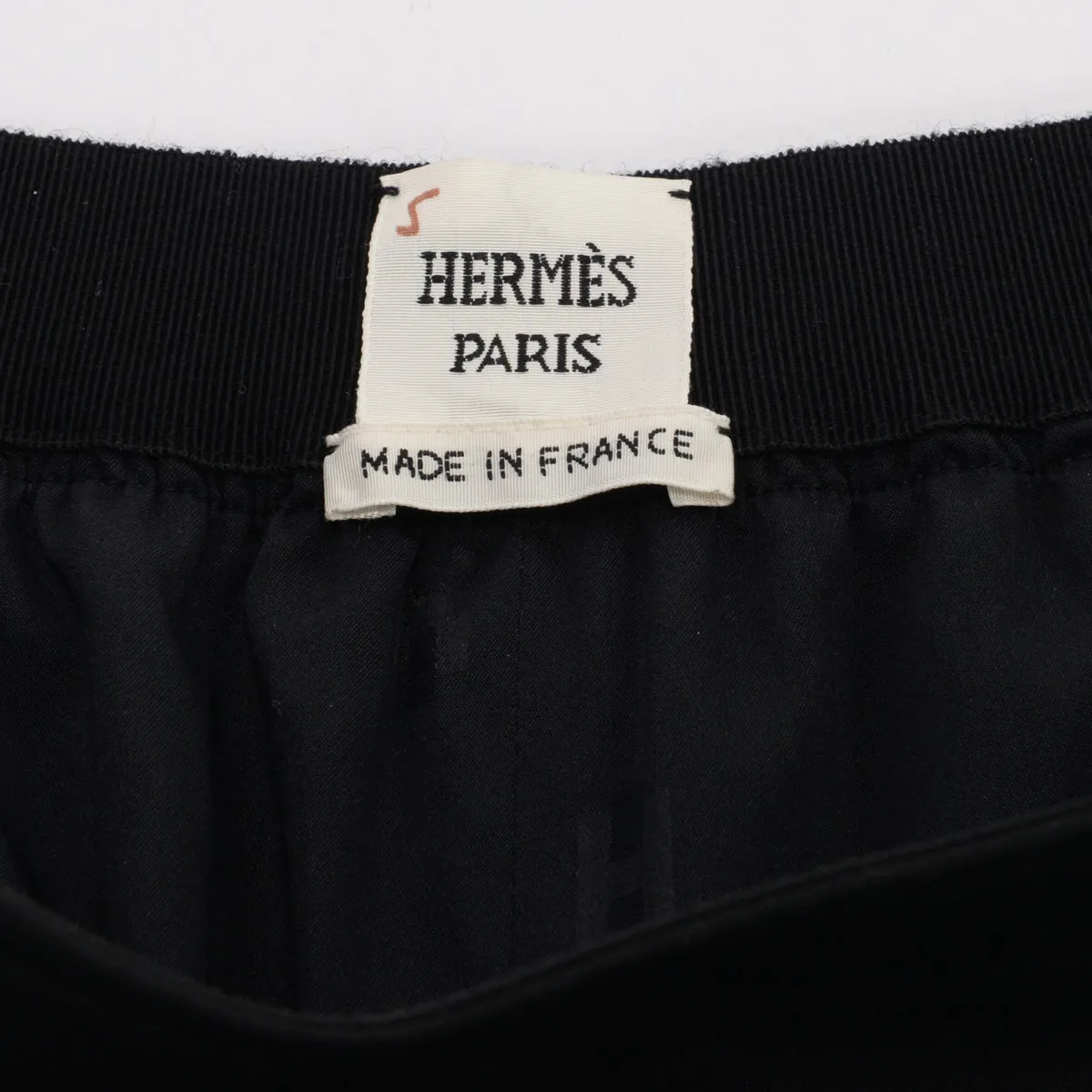 Hermes Black Wool Wide Leg Pants FR 42