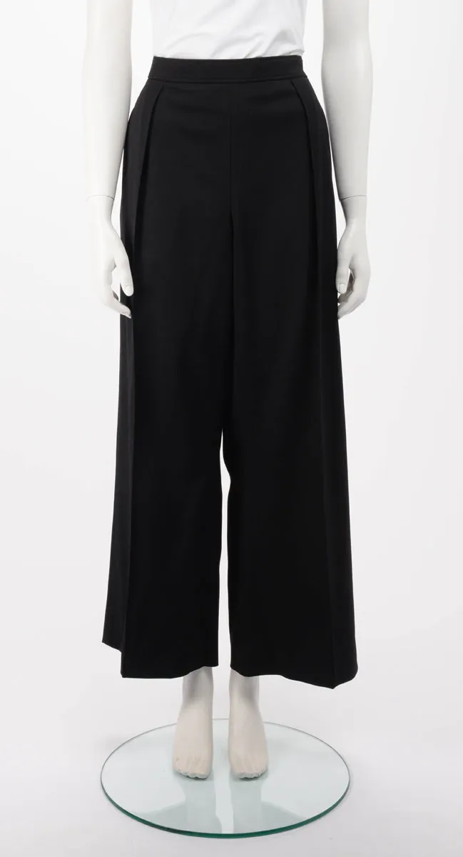 Hermes Black Wool Wide Leg Pants FR 42