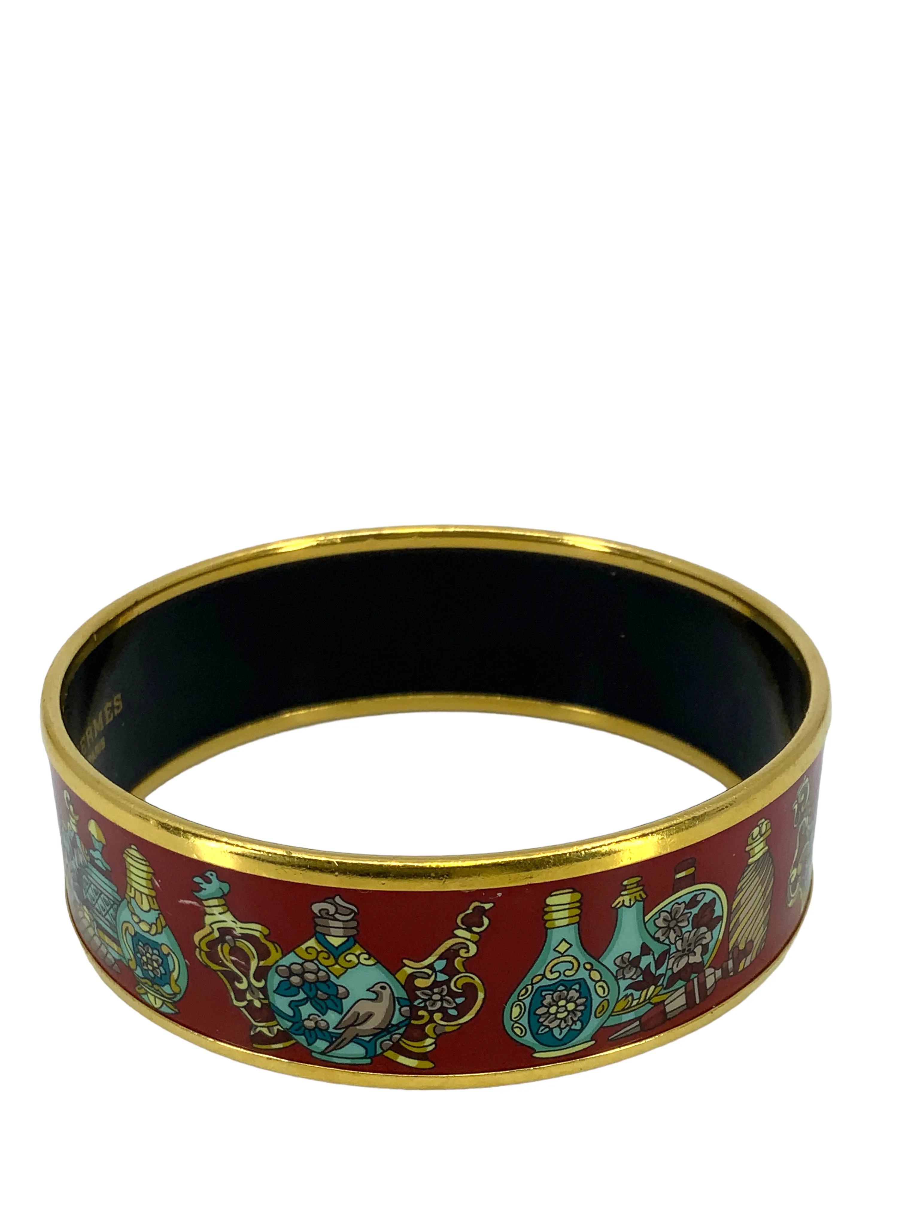 Hermes Flacons Printed Enamel Wide Bracelet 65