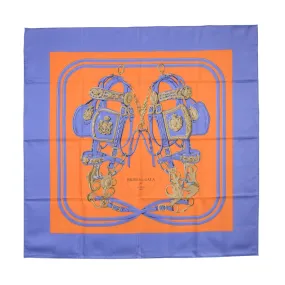 Elegant Hermes Lavender & Orange Silk Brides de Gala Scarf - Luxurious Ladies Fashion Accessory