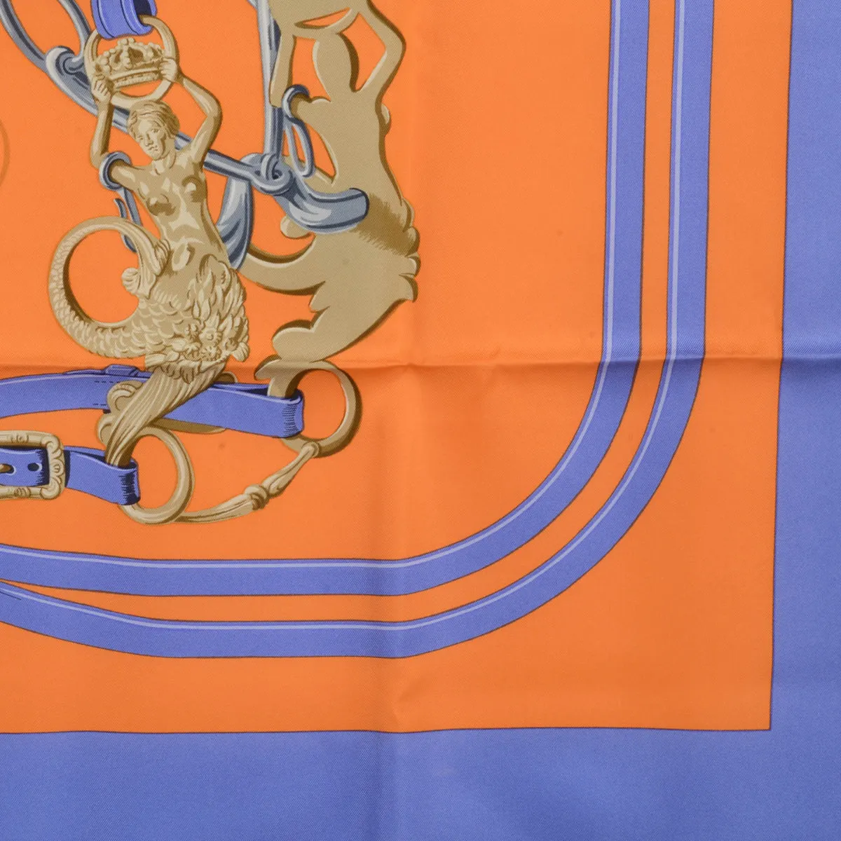 Elegant Hermes Lavender & Orange Silk Brides de Gala Scarf - Luxurious Ladies Fashion Accessory