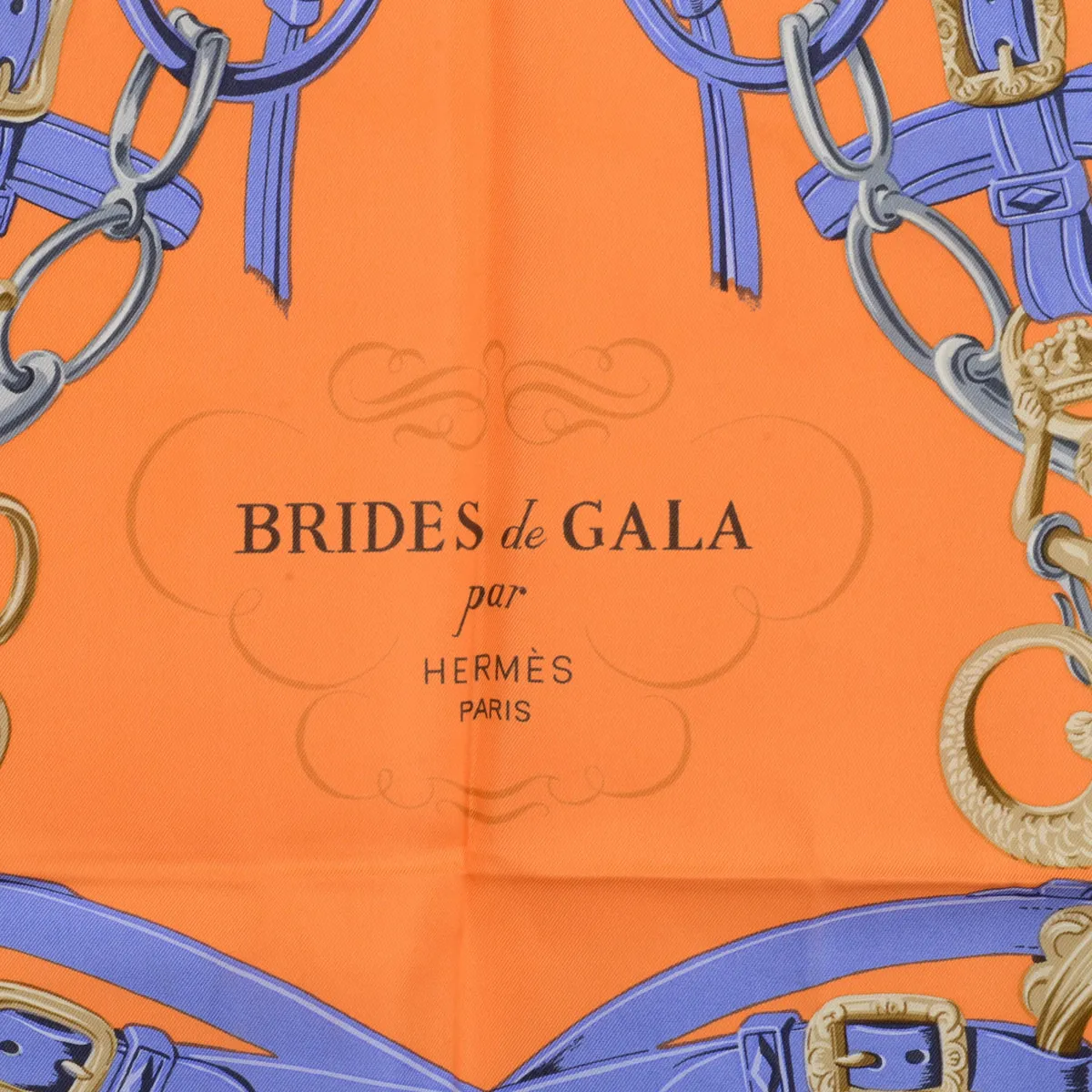 Elegant Hermes Lavender & Orange Silk Brides de Gala Scarf - Luxurious Ladies Fashion Accessory