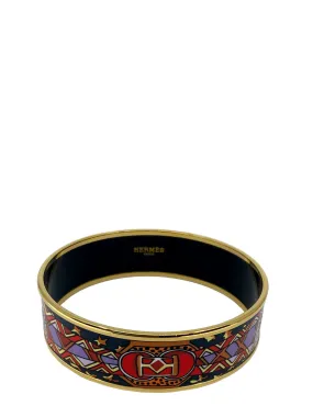 Hermes Printed Enamel Wide Bracelet 70