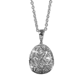 Imperial Egg Rhodium Pendant