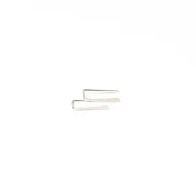 Indra Staple Threader Earrings in Silver