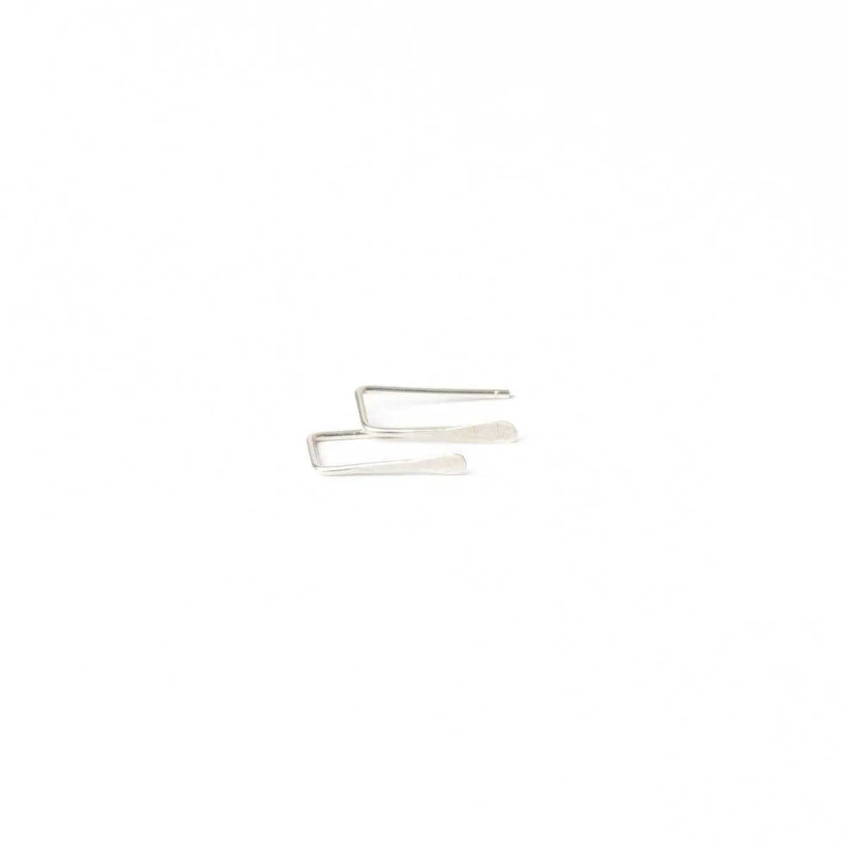 Indra Staple Threader Earrings in Silver