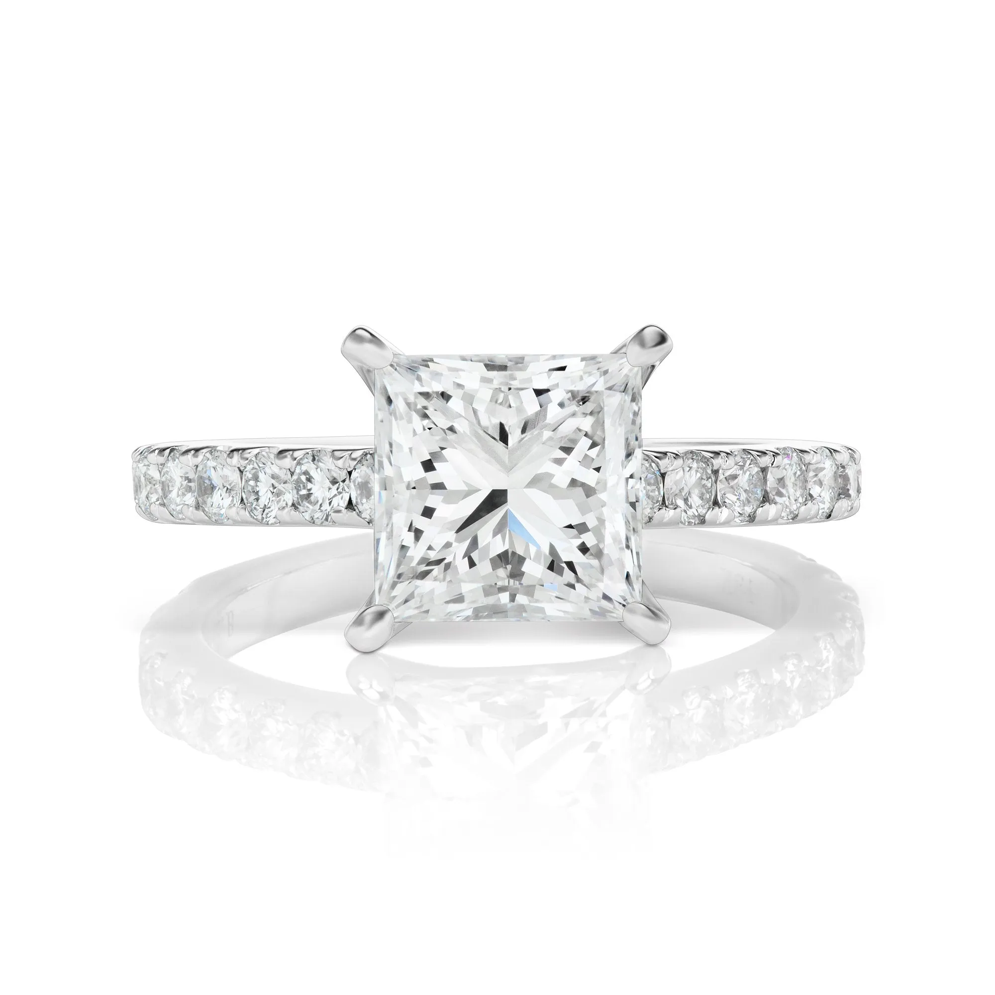 JANET 2 Carat Princess G Color VS1 Clarity Diamond Engagement Ring in Platinum GIA CERTIFIED 2 ct G VS1 BY MIKE NEKTA