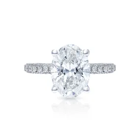 Landyn 6 Carat G SI1 Oval Cut Lab-Grown Diamond Engagement Ring in 18k White Gold